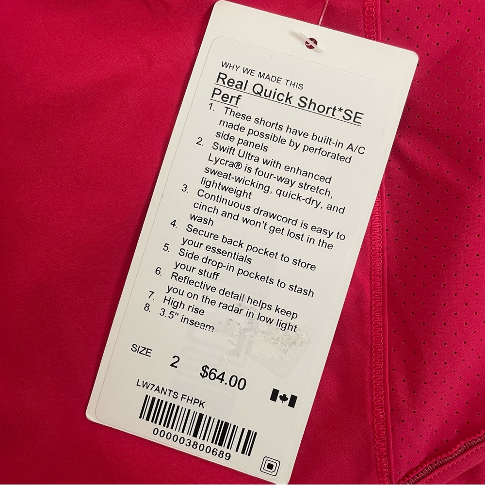 NEW with tags! Lululemon Real Quick Short *Perforated 3.5"
Fuchsia Pink - Picture 9 of 9
